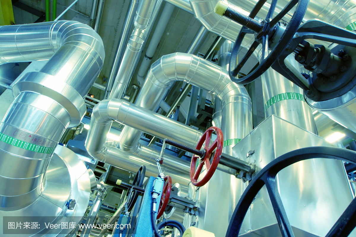 工業(yè)園區(qū)、鋼鐵管道、閥門(mén)、電纜